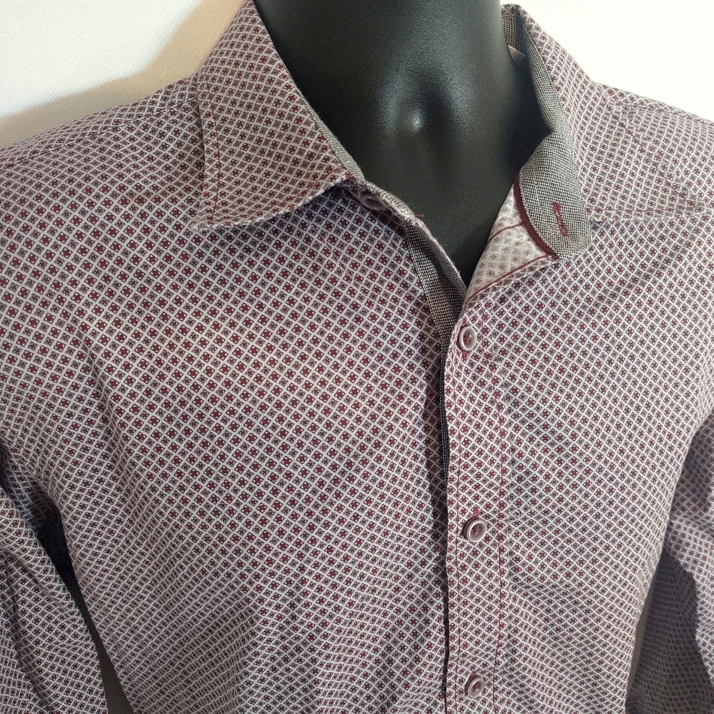 Age of wisdom men's L flip cuff shirt red